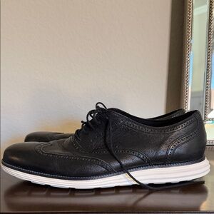 Cole Haan Zerogrand Black Leather Wingtip Oxfords